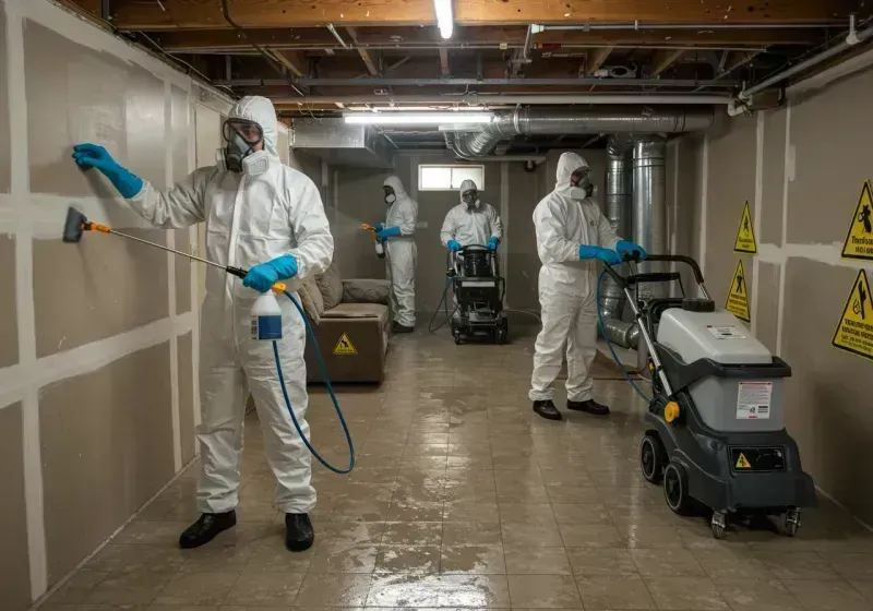 Basement Moisture Removal and Structural Drying process in Livingston, TX